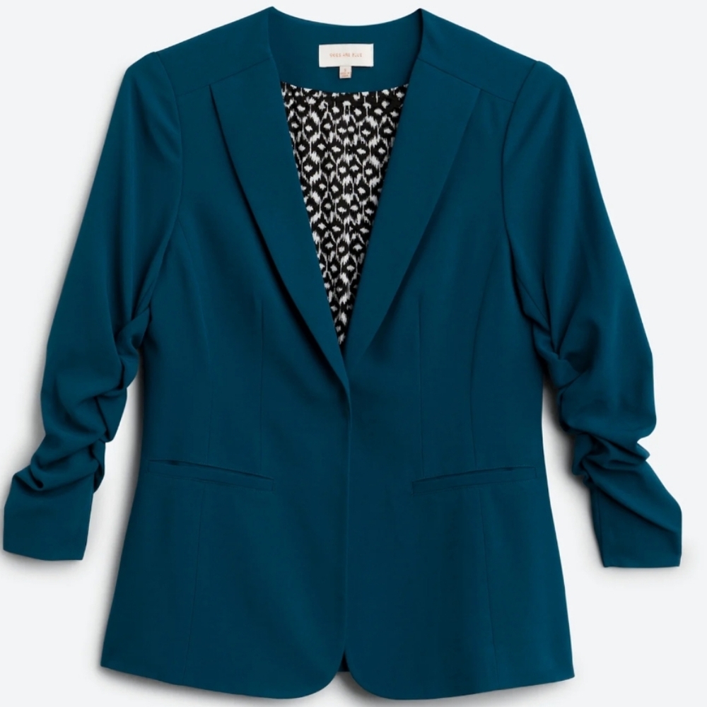 Skies Are Blue Blazer Teal Tailored Fit